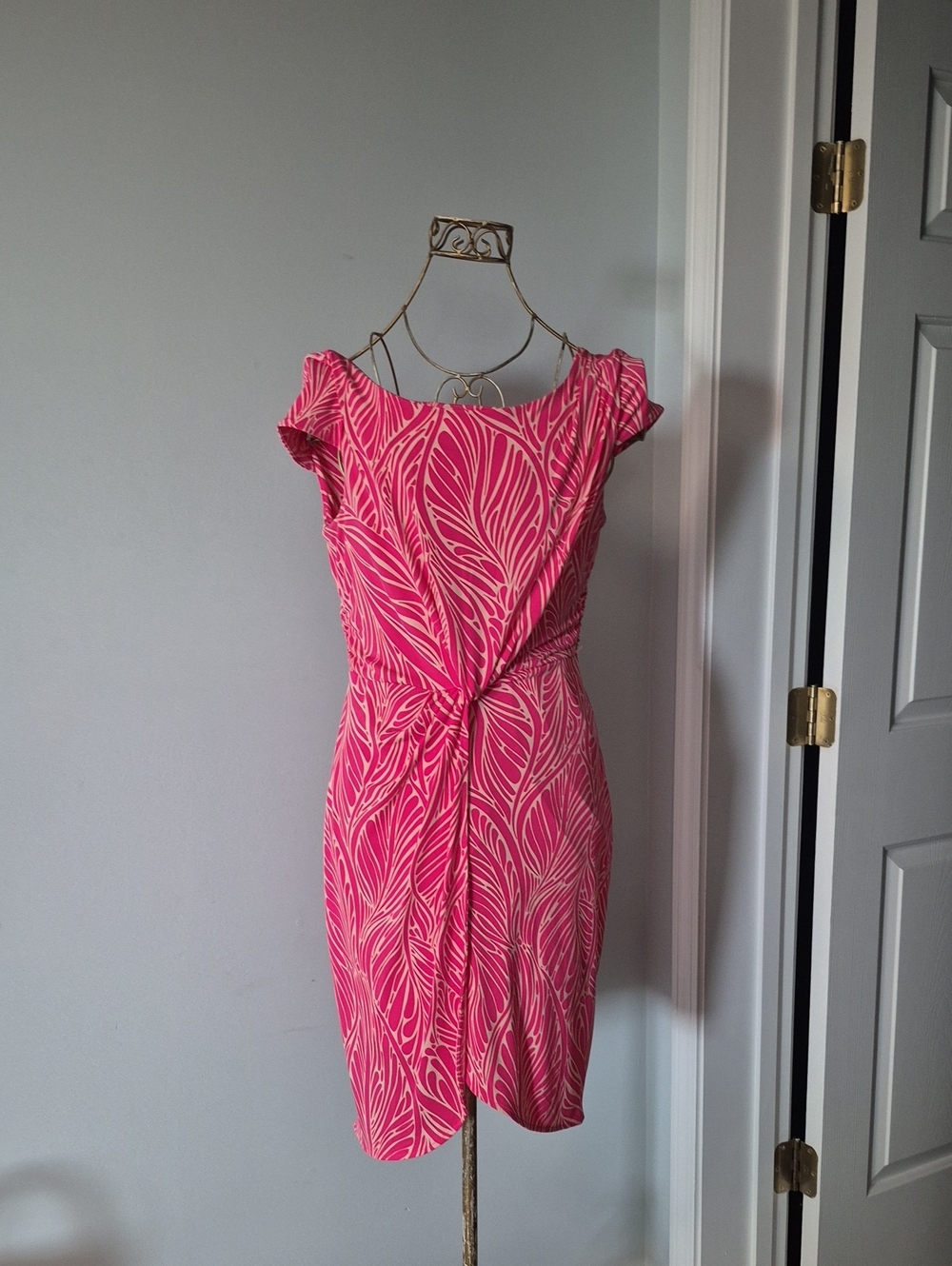 Victoria's Secret Pink Leaf-Print Twist Front Mini Dress